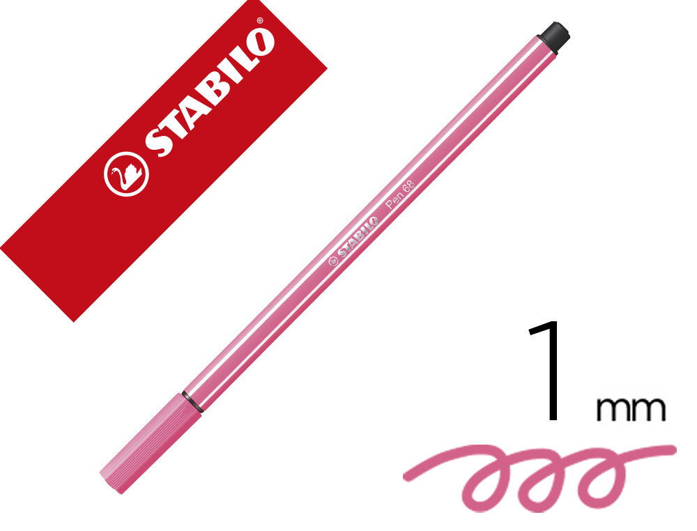 ROTULADOR STABILO ACUARELABLE PEN 68 CARNE OSCURO PUNTA GRUESA 1MM