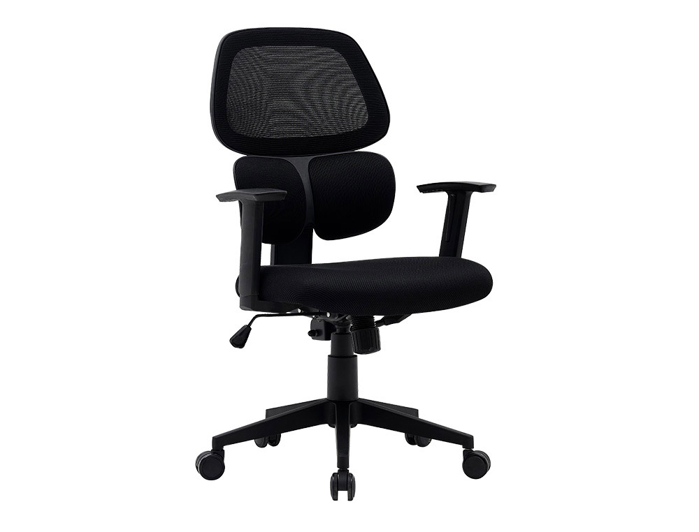 SILLA Q-CONNECT OFICINA ANCONA MALLA BASE METALICA ALT MAX 1110 ANC 660 PROF 590 RUEDAS PREMIUM COLOR NEGRO