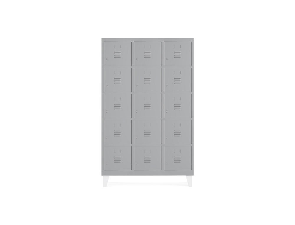 TAQUILLA METALICA ROCADA 400 3 MODULOS X 5 PUERTAS GRIS 1210X500X1800 MM