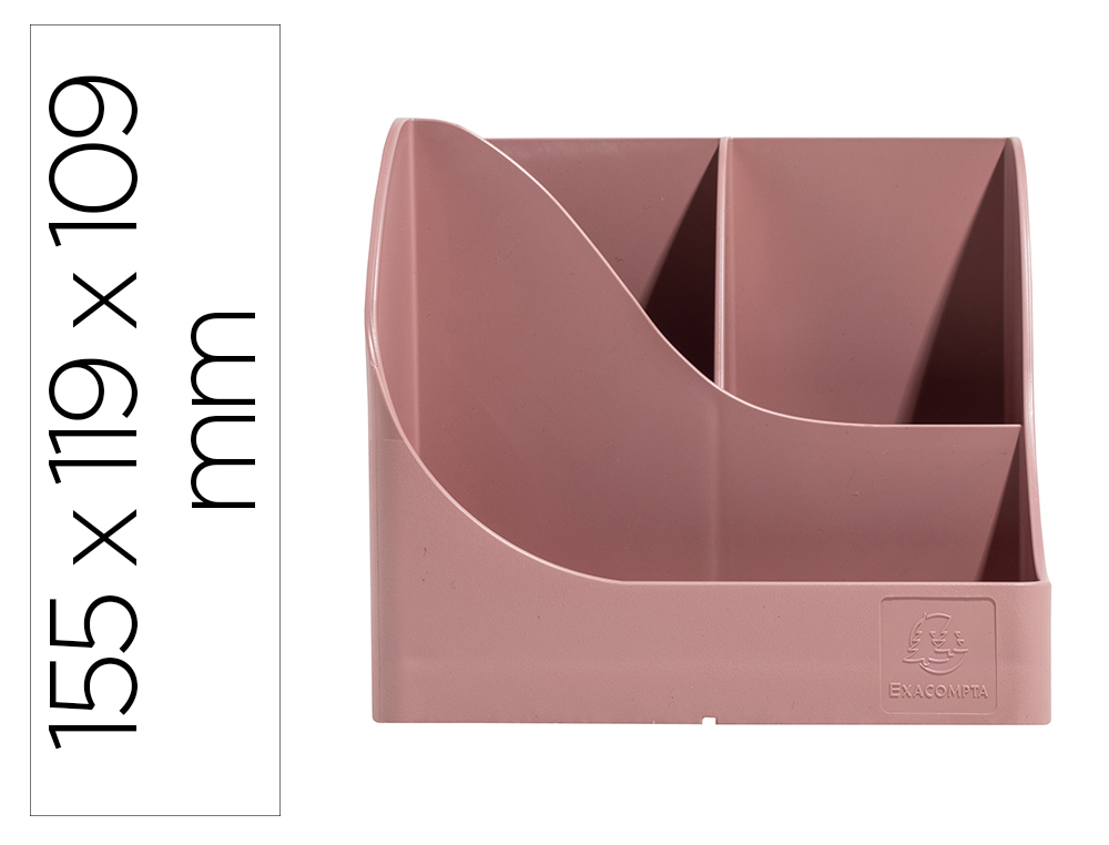 CUBILETE PORTALAPICES EXACOMPTA SKANDI PLASTICO RECICLADO COLOR ROSA VIEJO 155X119X109 MM