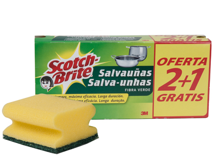 ESTROPAJO SALVAUAS SCOTCH BRITE FIBRA VERDE PAQUETE 3X2