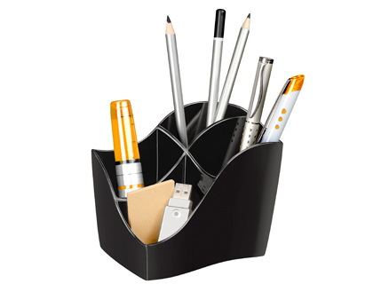 CUBILETE PORTALAPICES CEP GAMA ELLYPSE PLASTICO NEGRO 118X89X98 MM
